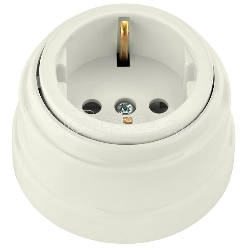 Розетка 1-м ОП РЕТРО 16А с заземл. Bylectrica РА16-0202 бежевый