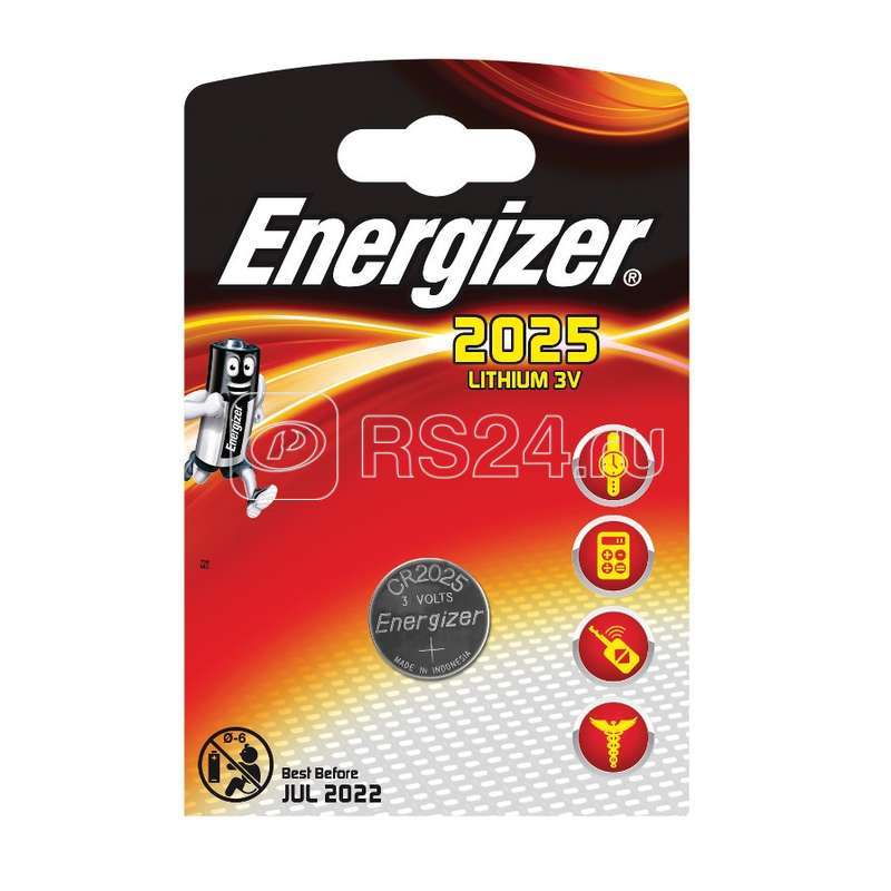 Элемент питания литиевый CR2025-1BL (10/140/13440) (блист.1шт) Energizer Б0031451 Элемент питания литиевый CR2025-1BL (10/140/13440) (блист.1шт) Energizer Б0031451