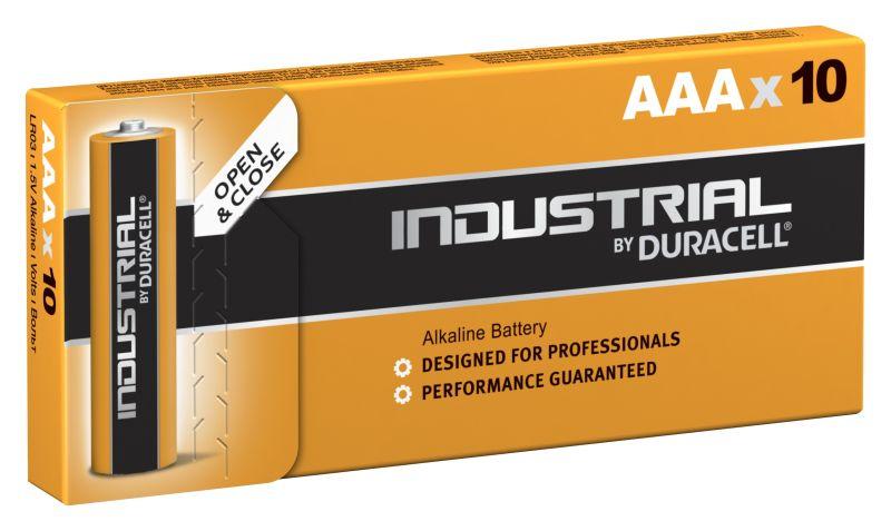Элемент питания алкалиновый AAA/LR03 Industrial (уп.10шт) Duracell Б0032840