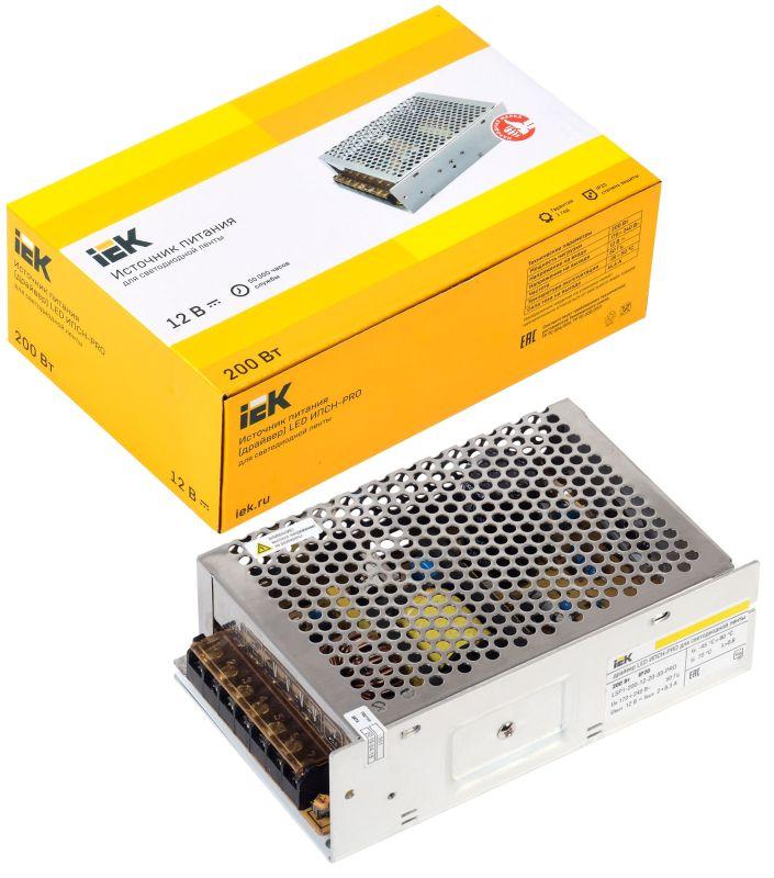 Драйвер LED ИПСН-PRO 5050 200Вт 12В блок-клеммы IP20 IEK LSP1-200-12-20-33-PRO