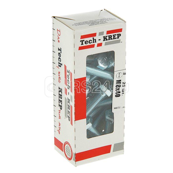 Болт с шестигранной головкой М8х40 DIN 933 оцинк. (уп.25шт) Tech-Krep/Zitar 105210