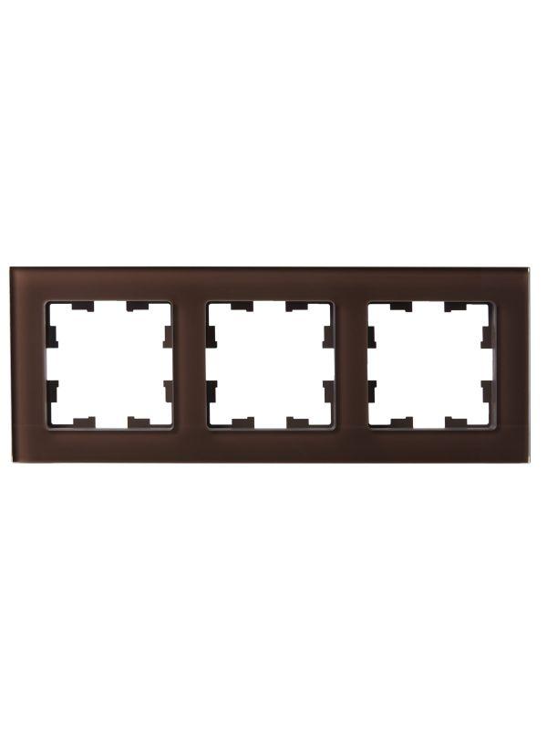 Рамка 3-м BRITE РУ-3-2-БрТБ стекло темн. бронза IEK BR-M32-G-K45