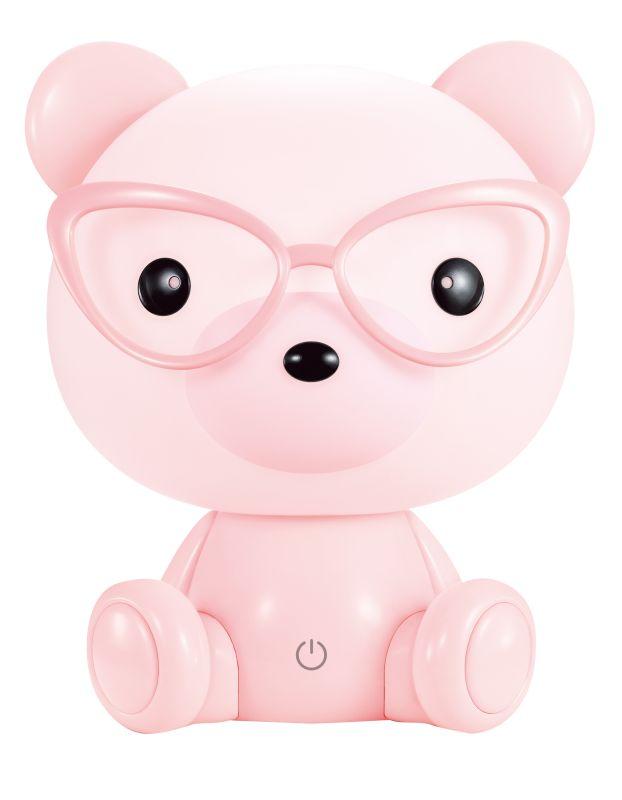 Светильник настольный KD-890 C14 LED 3Вт диммир. мишка в очках роз. Camelion 13891